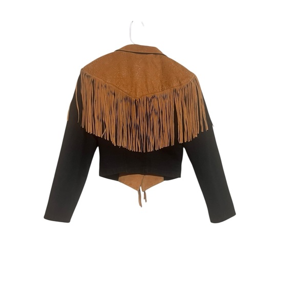 Vintage Frontier Collection Women Blac Fringe Jacket Size Small - Picture 6 of 7